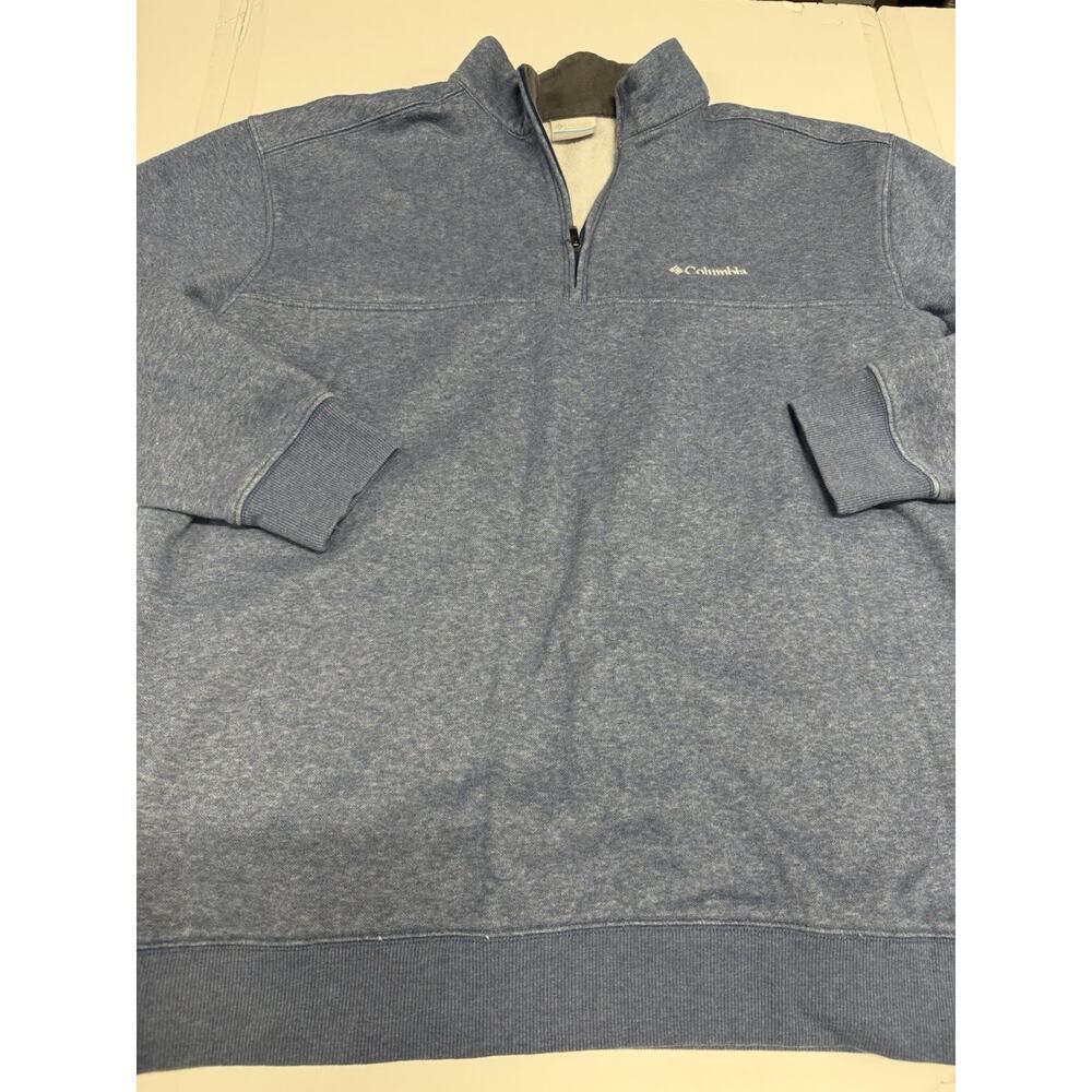 Columbia Sweatshirt Mens XLarge Blue Quarter Zip Pullover Fleece Lined Outdoor